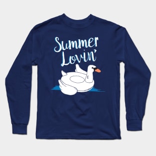 Summer Lovin Swan Pool Float Long Sleeve T-Shirt